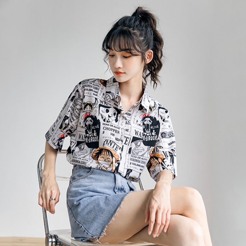 Áo Sơ Mi Tay Ngắn Dáng Rộng Phong Cách Hàn Quốc Thời Trang Mùa Hè