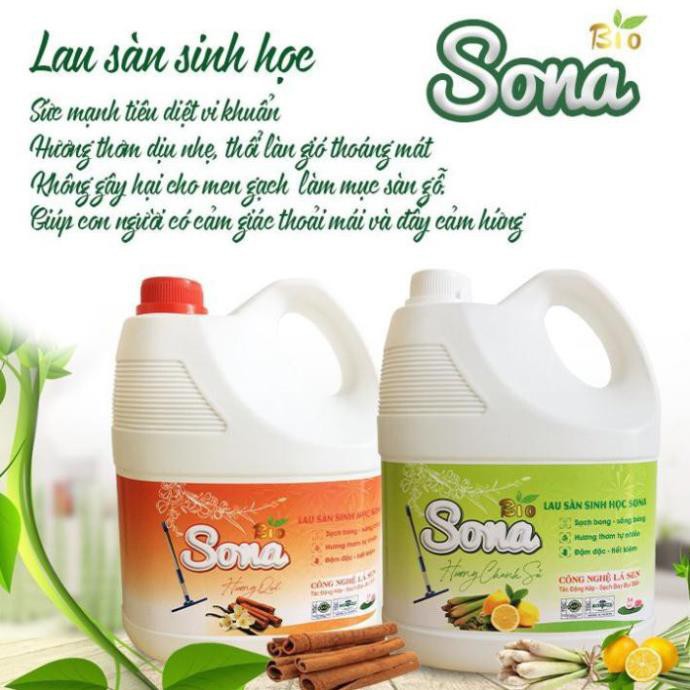Nước Lau Sàn Sinh Học SoNa 3,6kg Hương Quế và Hương Chanh sả
