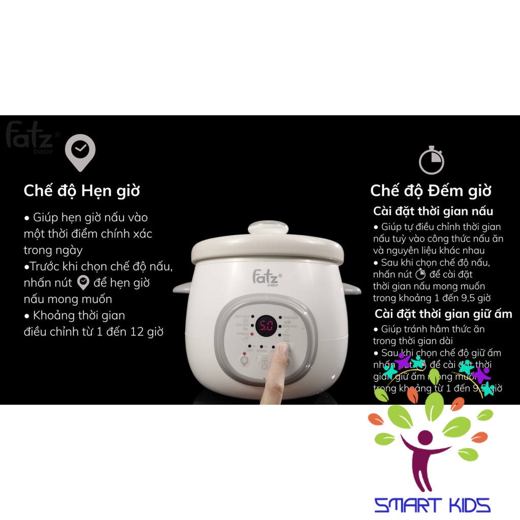 NỒI NẤU CHẬM THÔNG MINH HẸN GỜ 1.5L FATZ BABY - SLOW 5 - FB9115ZT