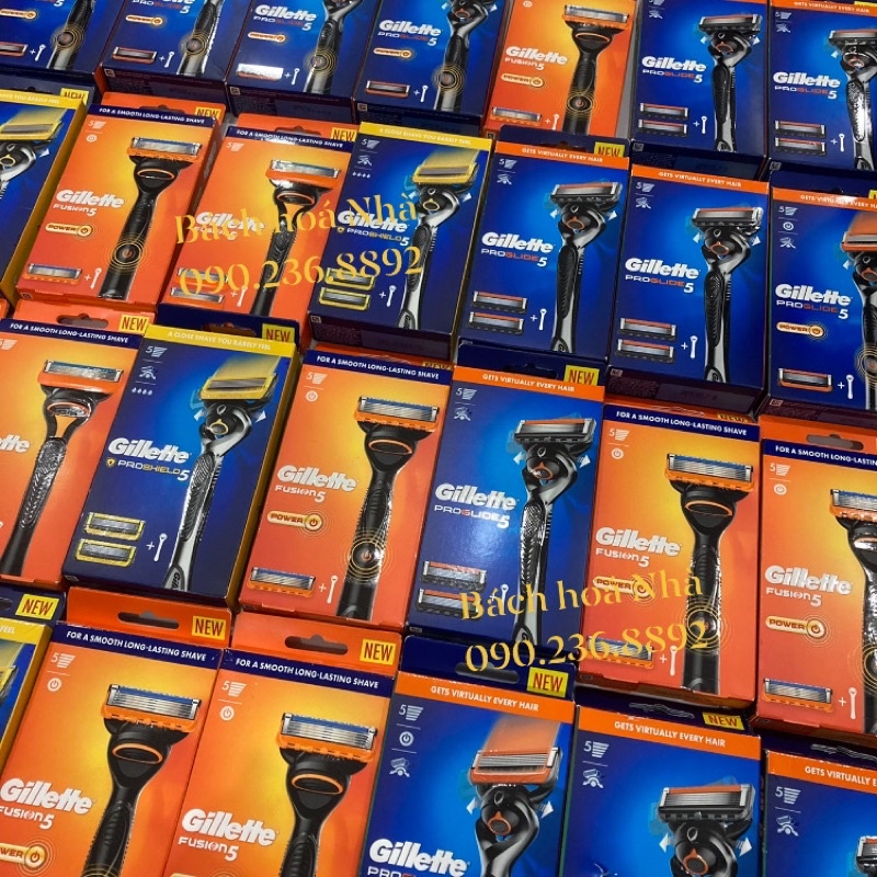 [Hàng Úc] Dao cạo râu Gillette 5 lưỡi - Vỉ 4/8 đầu thay dao cạo 3 lưỡi/ 5 lưỡi