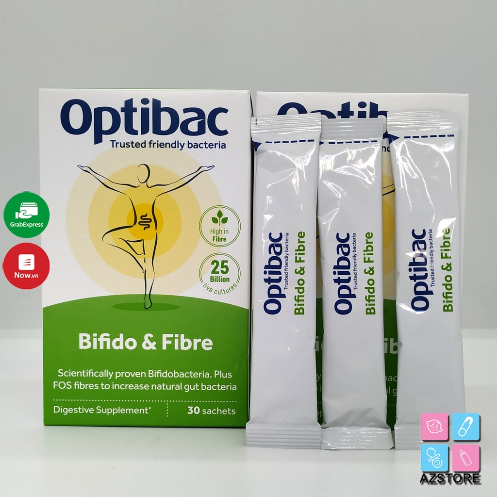 Men Optibac xanh táo bón - Men vi sinh Optibac Probiotics 30 gói