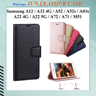 Bao da kiểu ví samsung a12, a32 4g, a52, a52s, a02s, a03s, a22 4g, a22 5g, a72 từ tính hiệu hanman