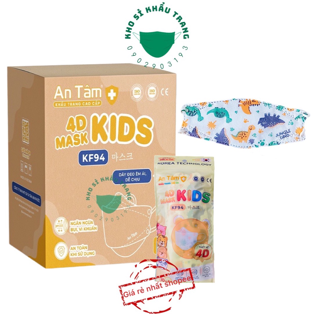 Nguyên thùng 300 cái khẩu trang KF94 kids An Tâm