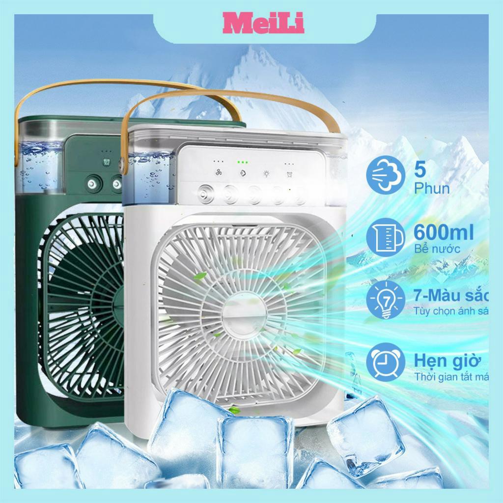 Quạt Hơi Nước &quot;3 Chế Độ&quot; Tích Hợp Led Phun SươngFREESHIPQuạt Điều Hòa Mini Để Bàn ,Chế Độ Hẹn Giờ Sử Dụng (sỉ hot)