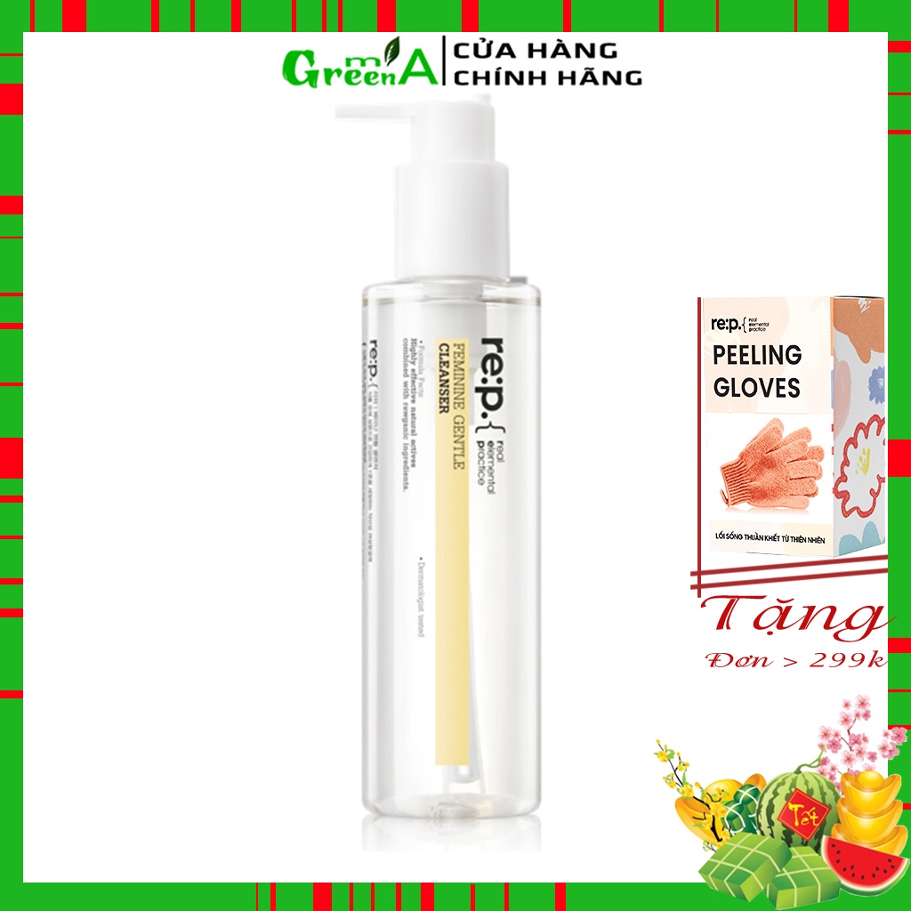 Dung Dịch Vệ Sinh Phụ Nữ RE:P FEMININE GENTLE CLEANSER 100% Organic Rửa Sạch, Ngừa Nấm Ngứa, Dưỡng Ẩm, Làm Hồng, Se Khít