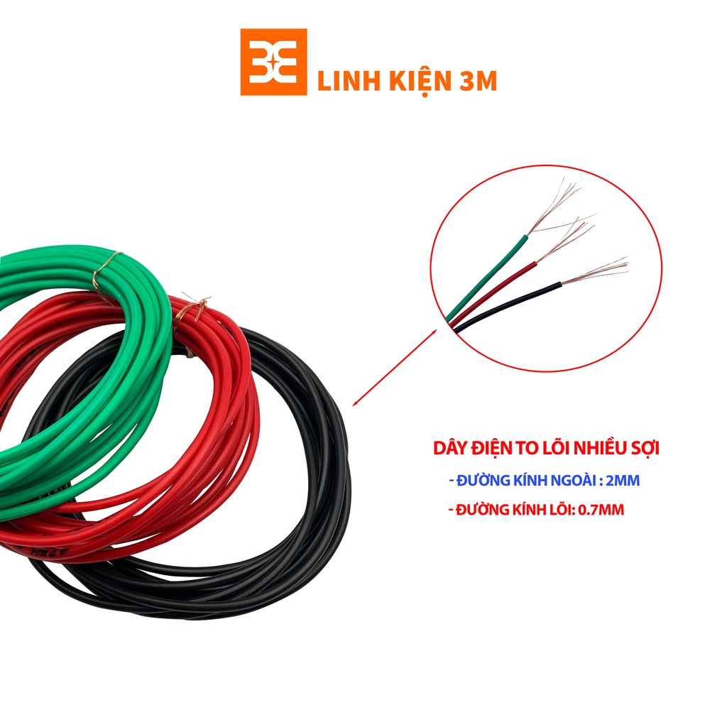 Dây Điện To  Dài 1m Nhiều Màu