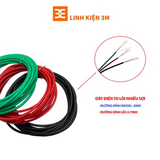 Dây Điện To ( Lõi nhiều Sợi ) Dài 1m Nhiều Màu