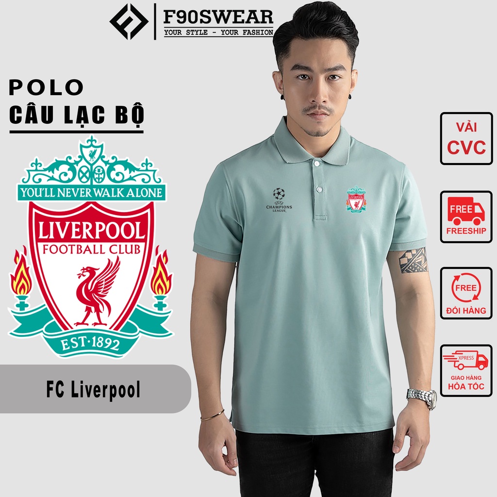 Áo Polo nam - Áo thun Polo nam ngắn tay, cổ bẻ vải cá sấu CVC cao cấp in logo Liverpool