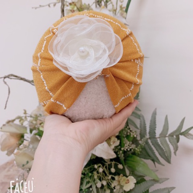Turban nhũ vàng độc đáo ko ngứa đấu bé