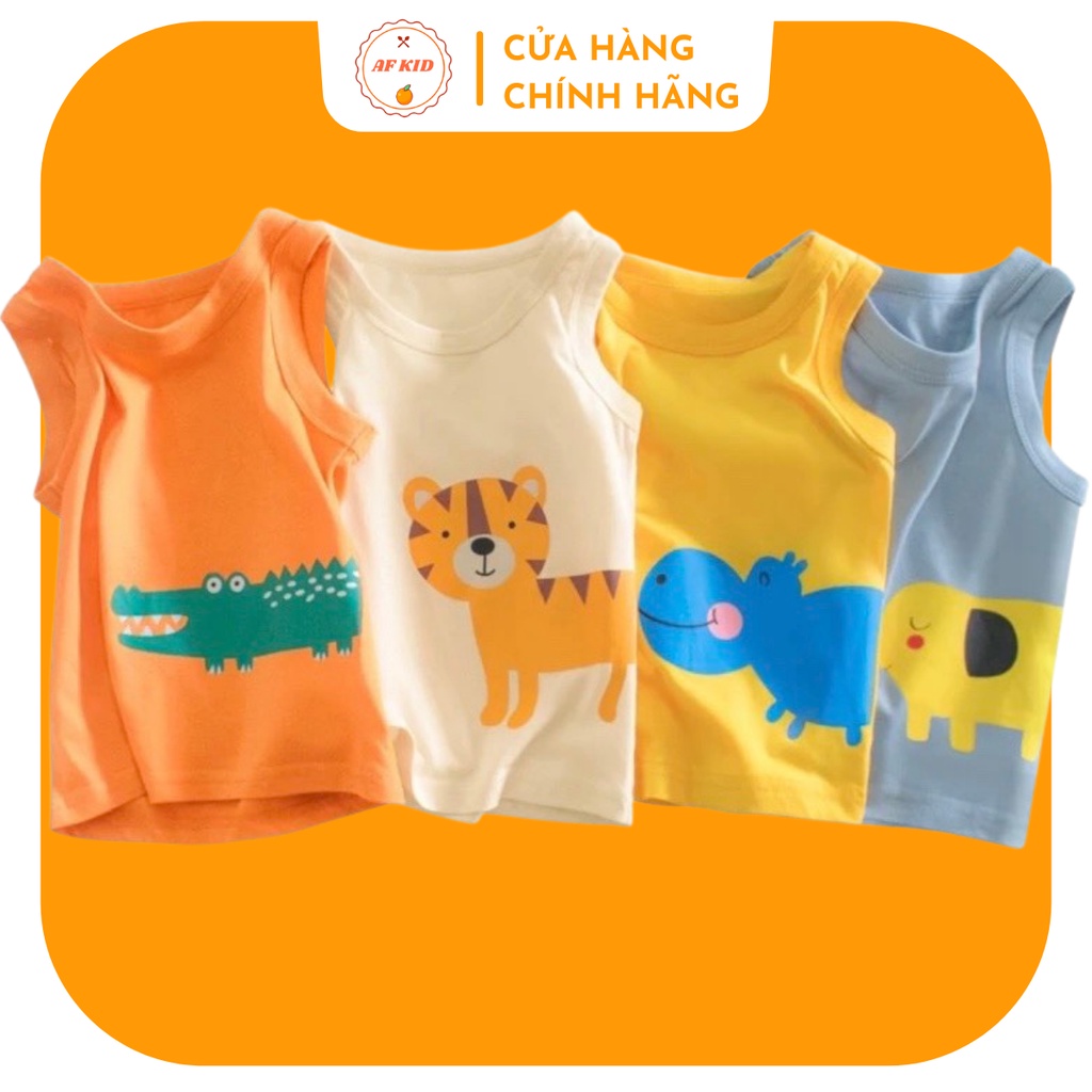 Áo ba lỗ hình động vật kute heo, cá sấu, hươu, voi cho bé trai bé gái 5-18kg