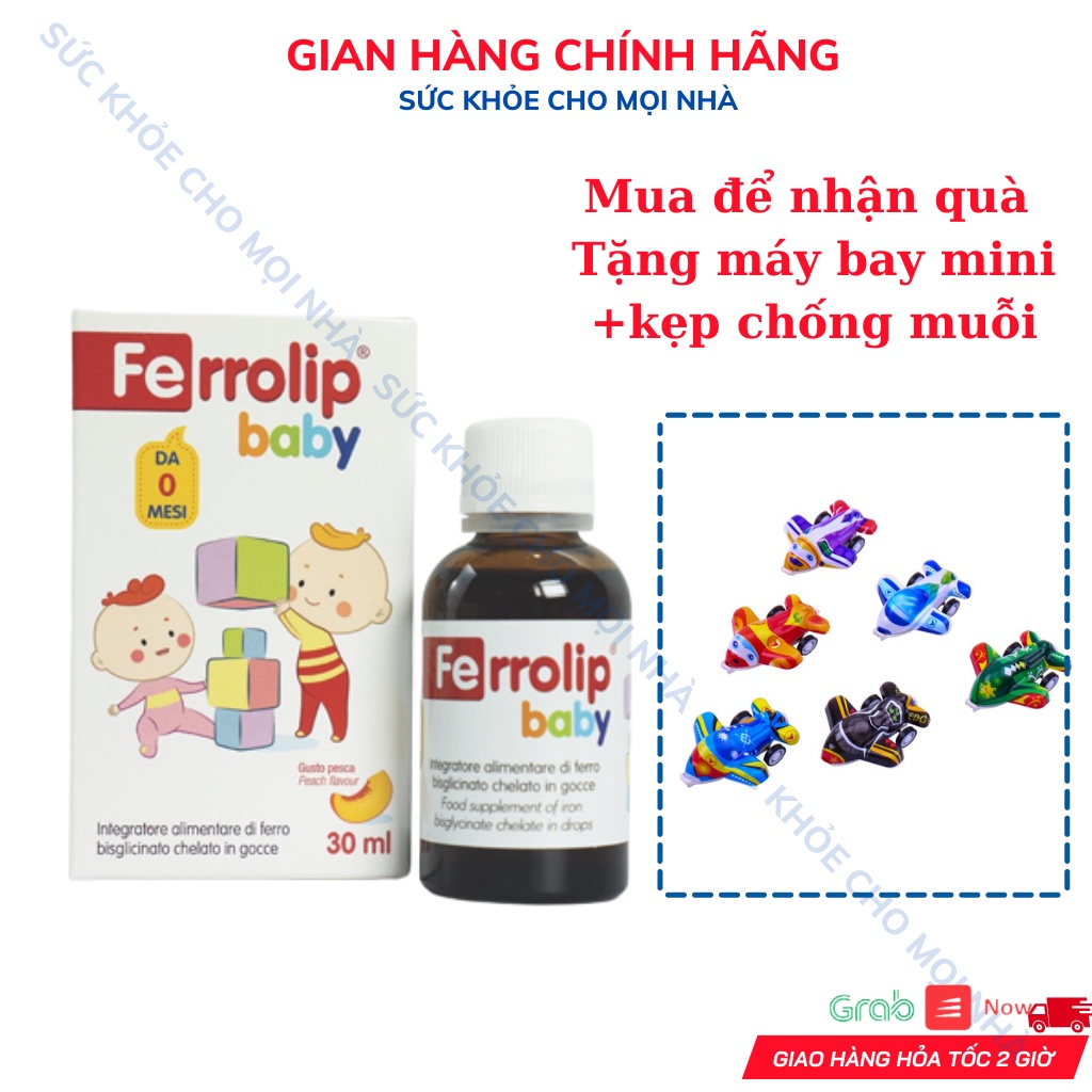Sắt Siro Ferrolip Baby Vị Đào Thơm Ngon Cho Bé Lọ 30 ML