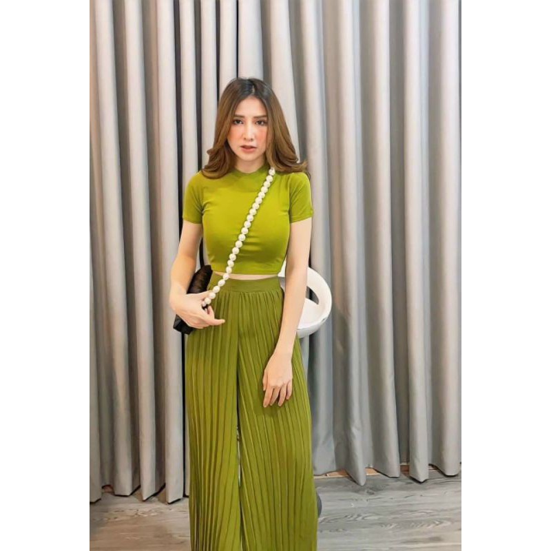 Set áo thun quần dập ly