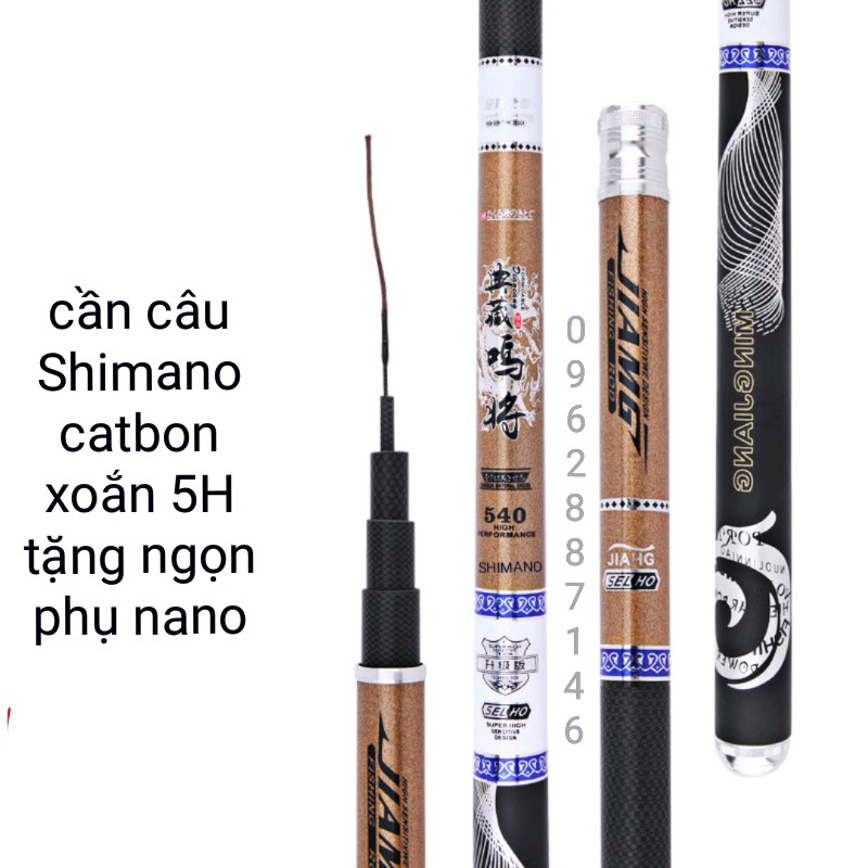 cần câu tay 5H vô cực catbon tặng ngọn phụ