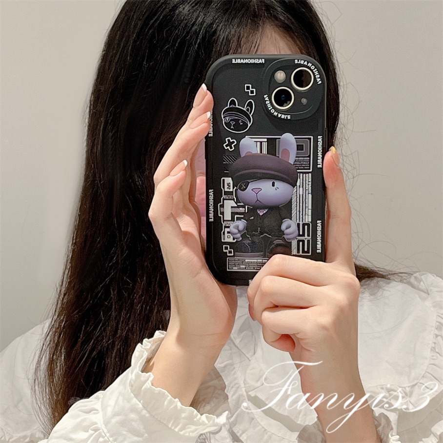 Ốp Điện Thoại Mềm Trong Suốt Họa Tiết Thỏ Phong Cách Hip Hop Cho iPhone 13 12 11 Pro Max X XR Xs Max 8 7 6 6s Plus SE 2020