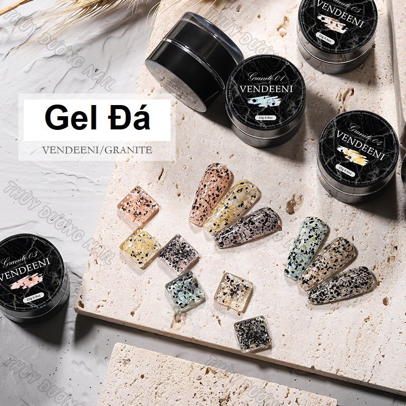 Gel đá Vendeeni trang trí móng loại tốt, siêu đặc 10g