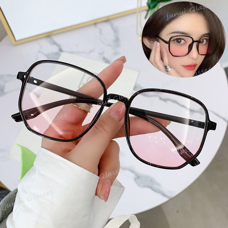 【Hàng Có Sẵn】Kính Râm/Phấn Má Hồng Hình Vuông Màu Đen Trơn Độ Bền Cao Cá Tính Dành Cho Nữ