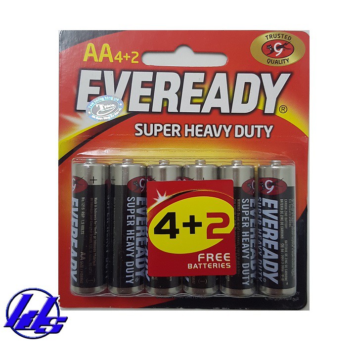 Pin AA Eveready 1215-BP6 Heavy Duty 1.5V - Vỉ 6 viên