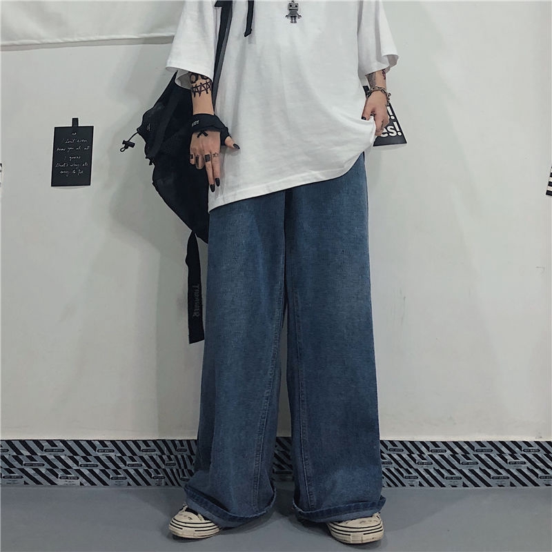 Quần jeans dài ống rộng lưng cao phong cách trẻ trung năng động cho học sinh | BigBuy360 - bigbuy360.vn