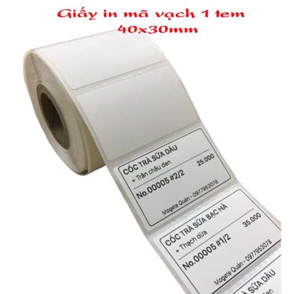 Giấy in tem mã vạch 40x30 mm (1 cuộn)