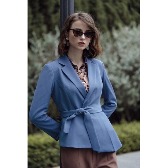 Áo khoác vest/blazer Xanh/ Be Hera dg nguyên tag M/L/XL