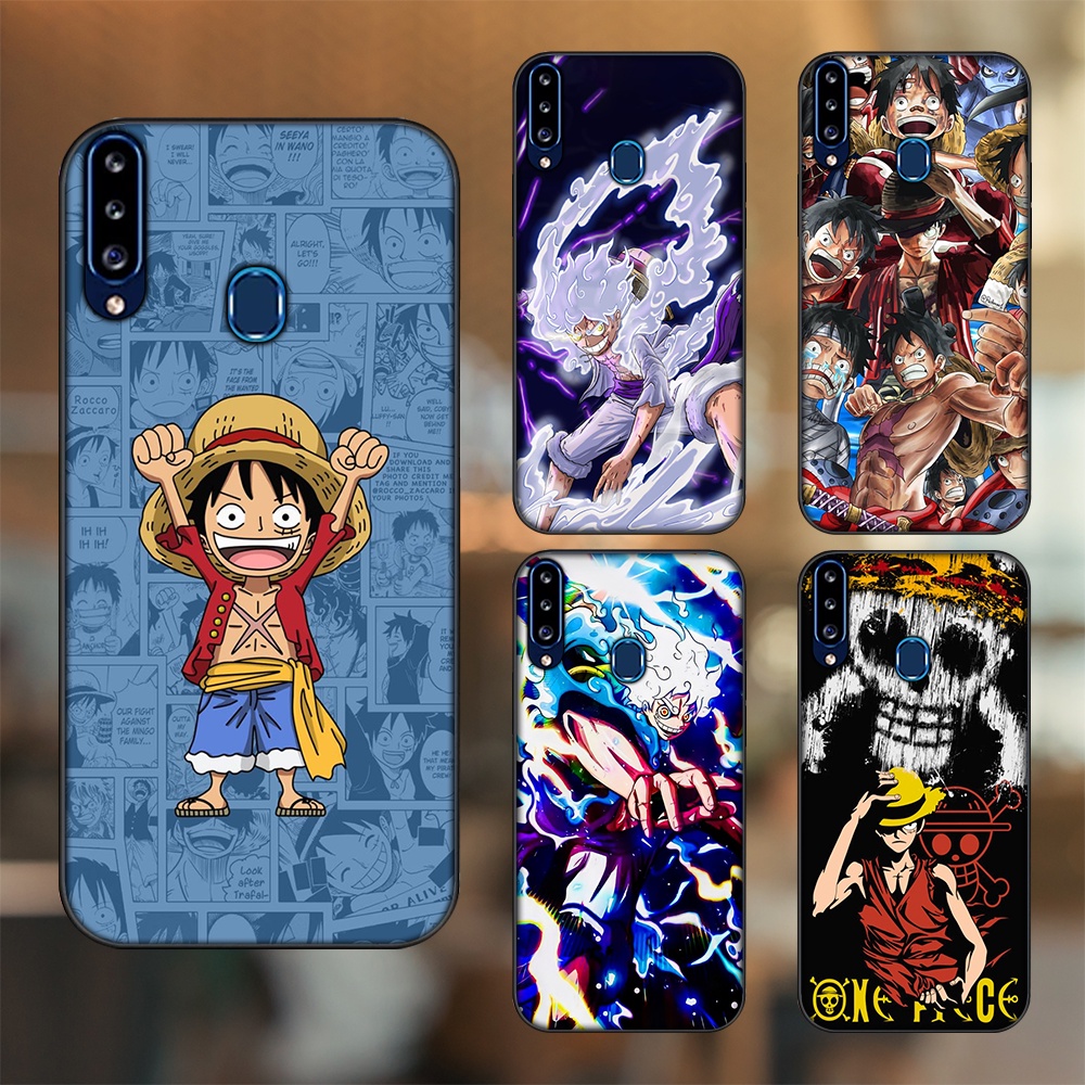 Ốp lưng Samsung A20S viền đen in hình Luffy One Piece
