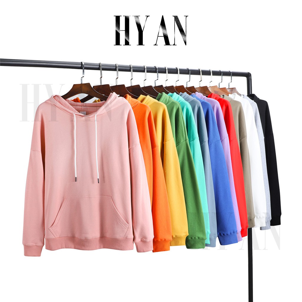 Áo Khoác Hoodie Trơn Basic Đơn Giản Thời Trang Nam Nữ - Hy An