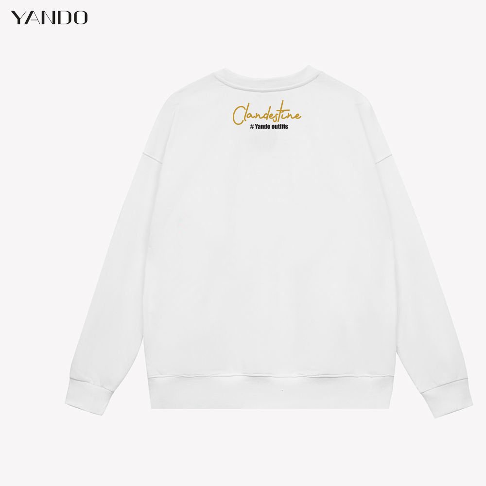Áo Sweater Form Rộng YANDO OUTFITS Clandestine A200 In Hình Thun Cotton French Terry 350GSM Local Brand