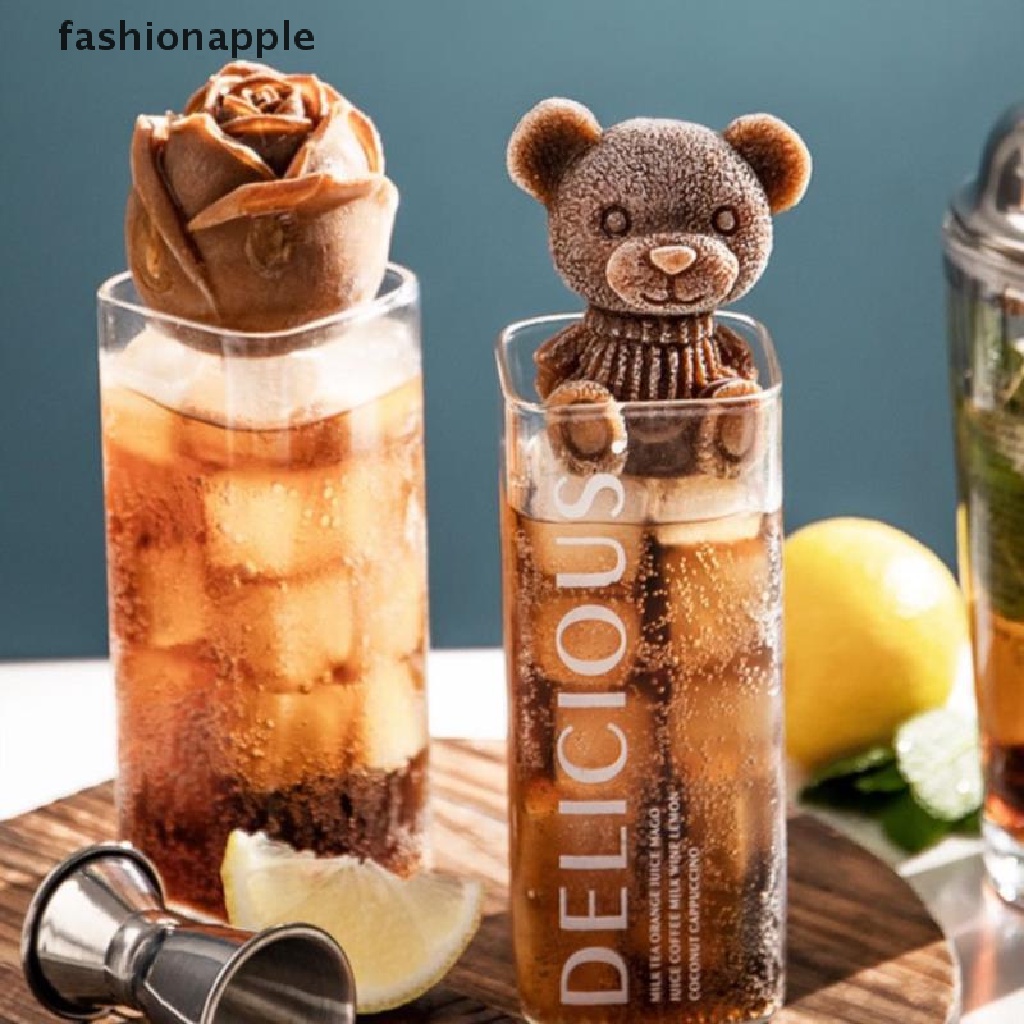 Khuôn Silicone Làm Đá / Sô Cô La Hình Gấu Và Hoa