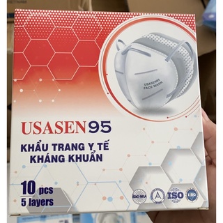 Khẩu trang y tế kháng khuẩn 5 lớp USASEN 95 (Hộp 10 cái)