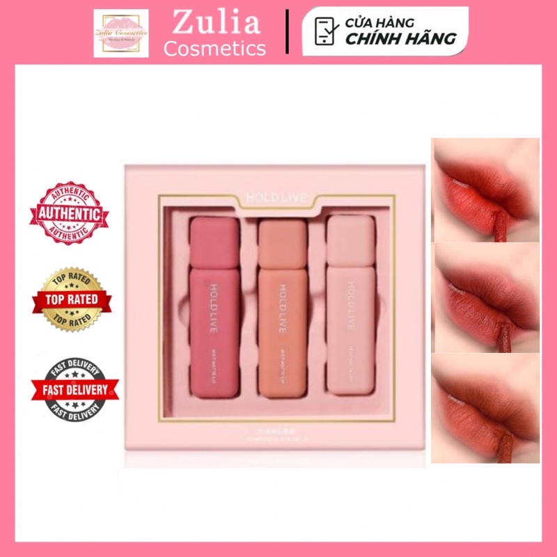 Set Son HOLD LIVE MIST MATTE LIP 3 Thỏi Siêu Lỳ màu đẹp Chính Hãng Chuẩn Công Ty HOLDLIVE