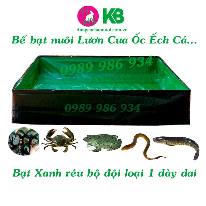 Giảm 20k đơn 99k AFFICBP9 Bể bạt nuôi ốc lươn loại xanh bộ đội dày dai xịn, bền nhiều kích thước.