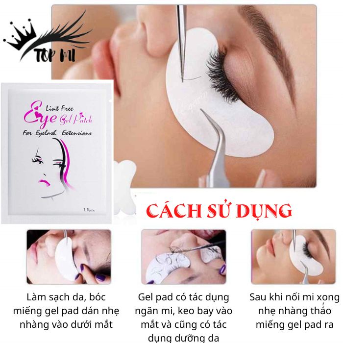 Miếng dán mi dưới colagen, Gel pad dán mi an toàn tiện lợi khi nối mi  TopMi