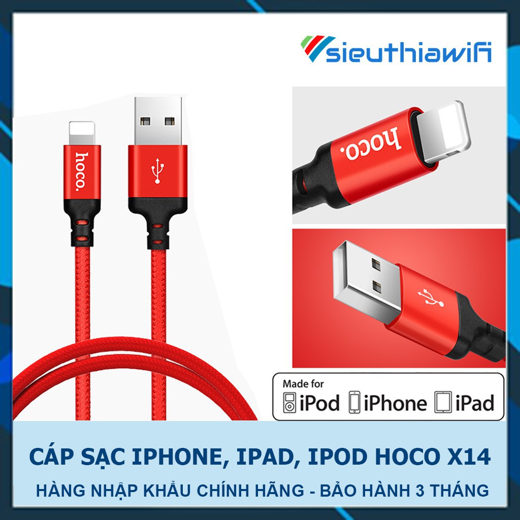 Dây cáp sạc Hoco x14 cho IP,máy tính bảng táo ,máy nghe nhạc táo-Awifi Case H4-7