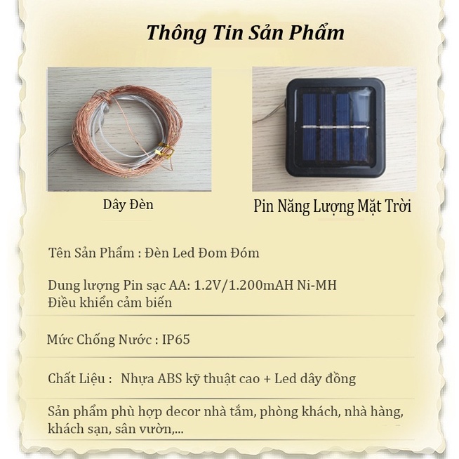 Đèn led trang trí phòng năng lượng mặt trời dây trang trí phòng ngủ decor bàn làm việc phòng khách phòng ngủ