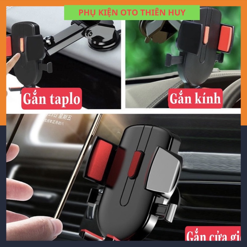 Giá đỡ kẹp điện thoại trên oto xoay 360 độ chống rung - giá đỡ điện thoại 3 trong 1 trên ô tô gắn taplo, cửa gió và kính
