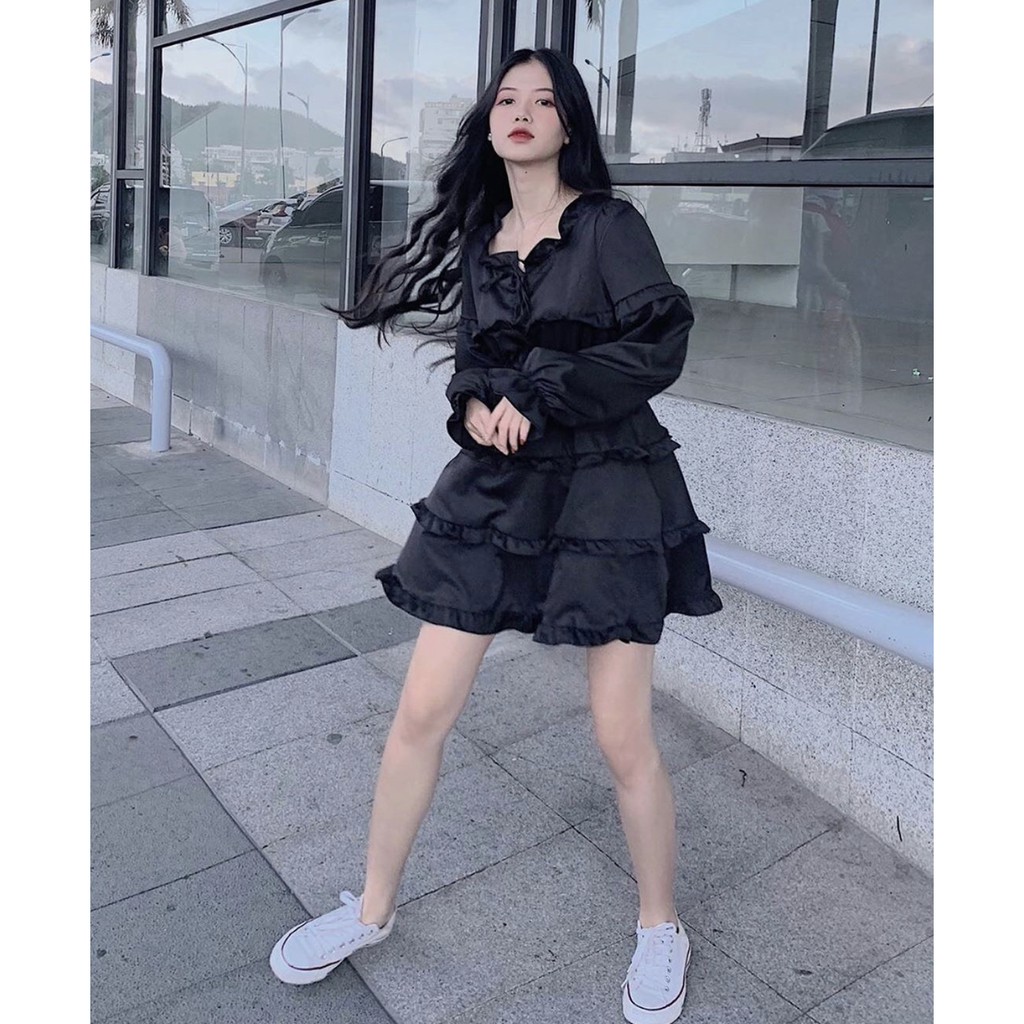 Đầm babydoll tay dài