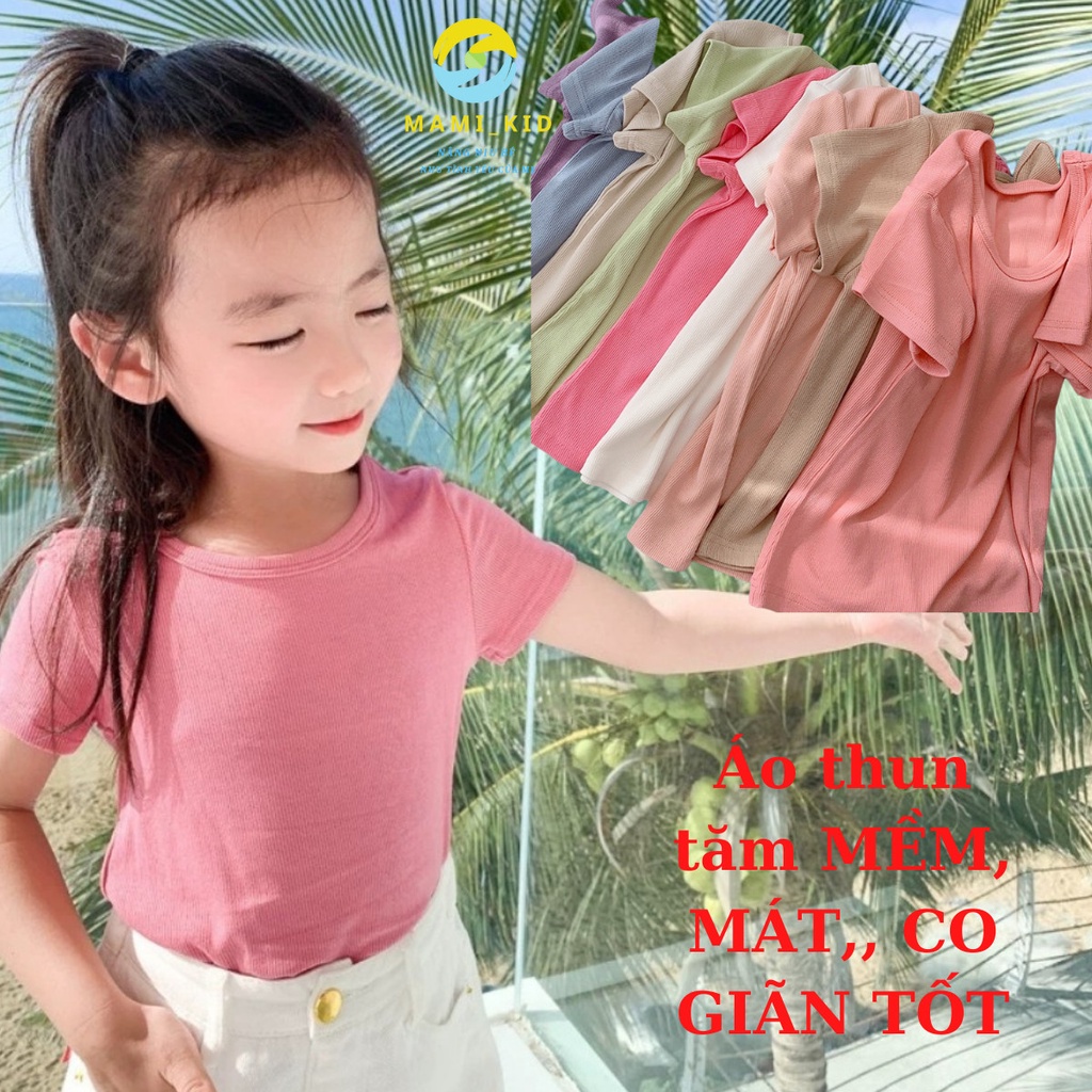 áo phông cho bé gái bé trai sành điệu 12-40kg,chất thun tăm 100% cotton SIÊU CO GIÃN, mamikidN