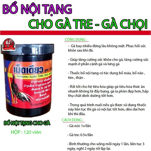 Thuốc bổ nội tạng cho gà chọi