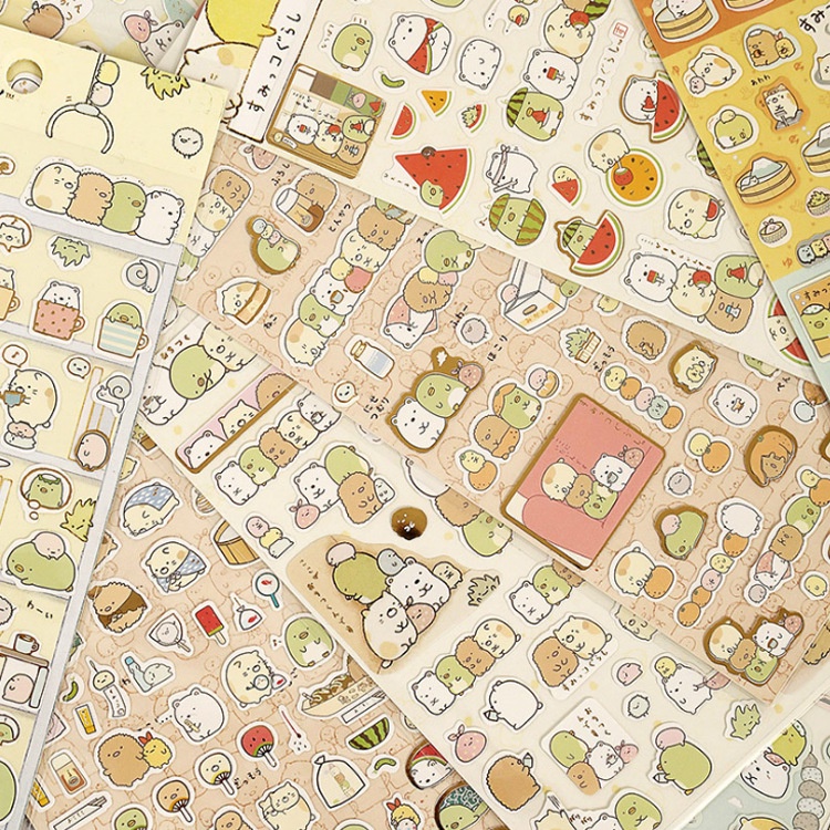 Sticker cute, hình dán sticker cute hoạt hình Gấu Thỏ House trang trí sổ đáng yêu dễ thương