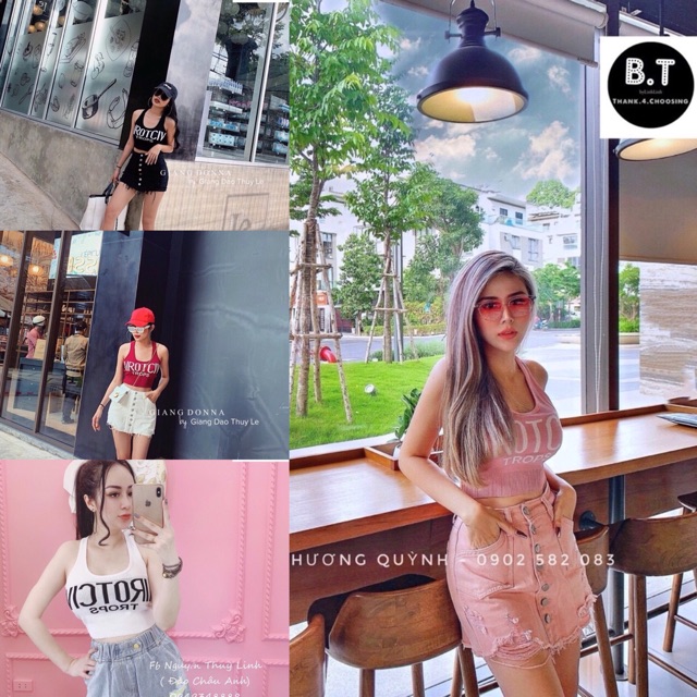 ÁO LEN CROPTOP 3 LỖ QC