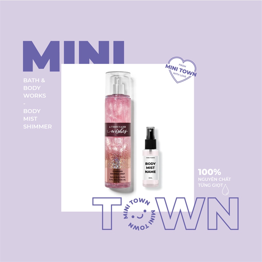 A THOUSAND WISHES SHIMMER - Xịt Thơm Kim Tuyến Ánh Nhũ Bath & Body Works Diamond Shimmer Mist