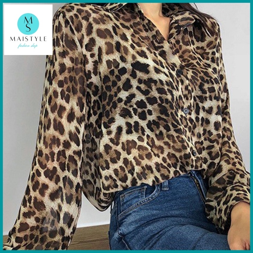 Áo sơ mi nữ MAISTYLE áo voan kiểu dài tay bánh bèo nữ công sở da beo đẹp hàn quốc cao cấp MY1096 | BigBuy360 - bigbuy360.vn
