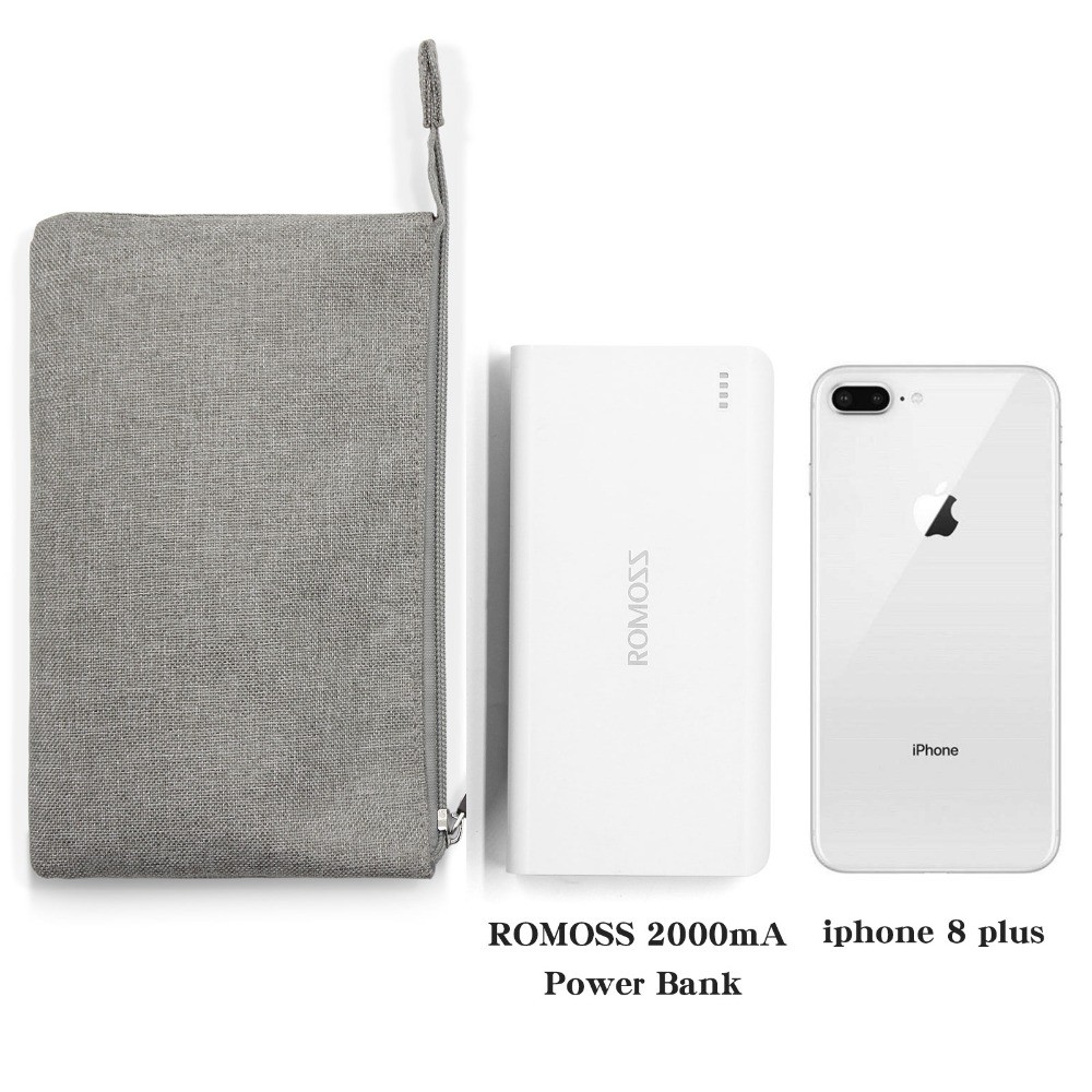 Túi EVERTONER đựng ổ cứng/ cáp usb bằng vải lanh oxford nhỏ gọn