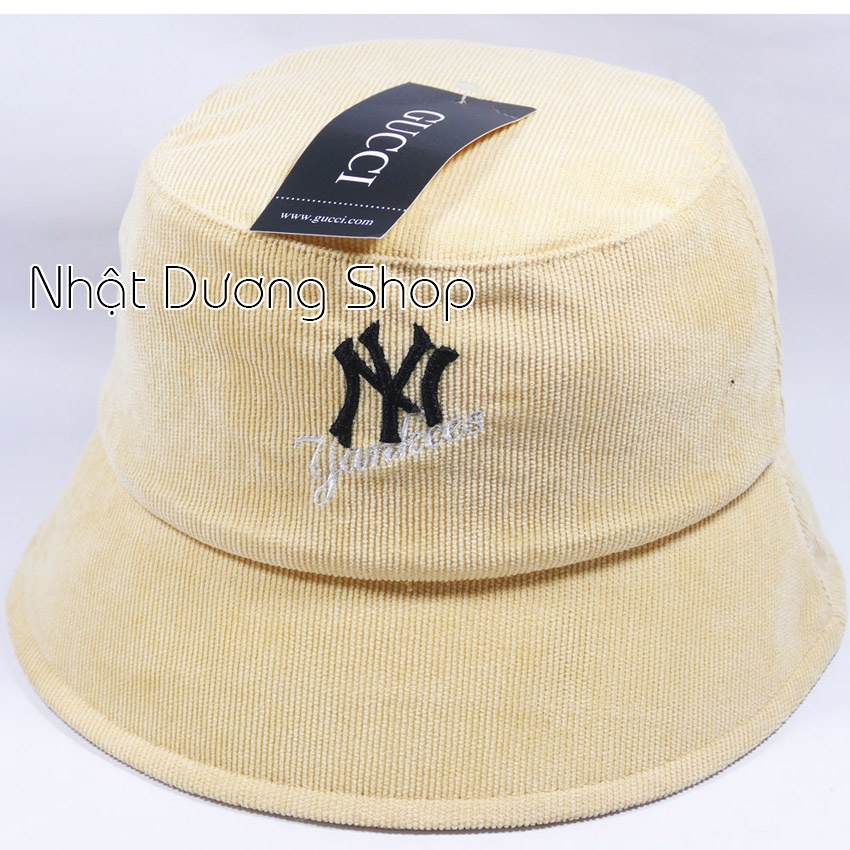 Mũ bucket vành cụp ❤️Nón tai bèo thêu chữ NY Yankees chất nhung cao cấp form unisex nam nữ 2022