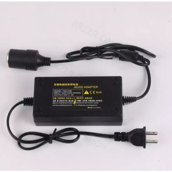 Bộ Chuyển Đổi Nguồn Điện 220V Sang 12V Kèm Cổng Tẩu