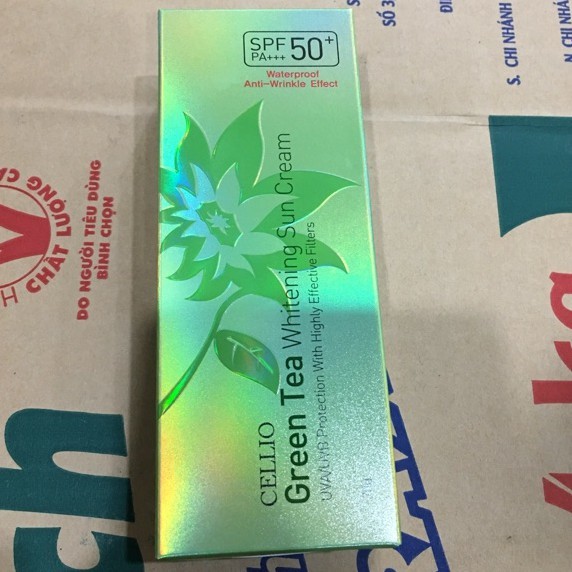 Kem chống nắng Cellio Green Tea Whitening Sun Cream 70g