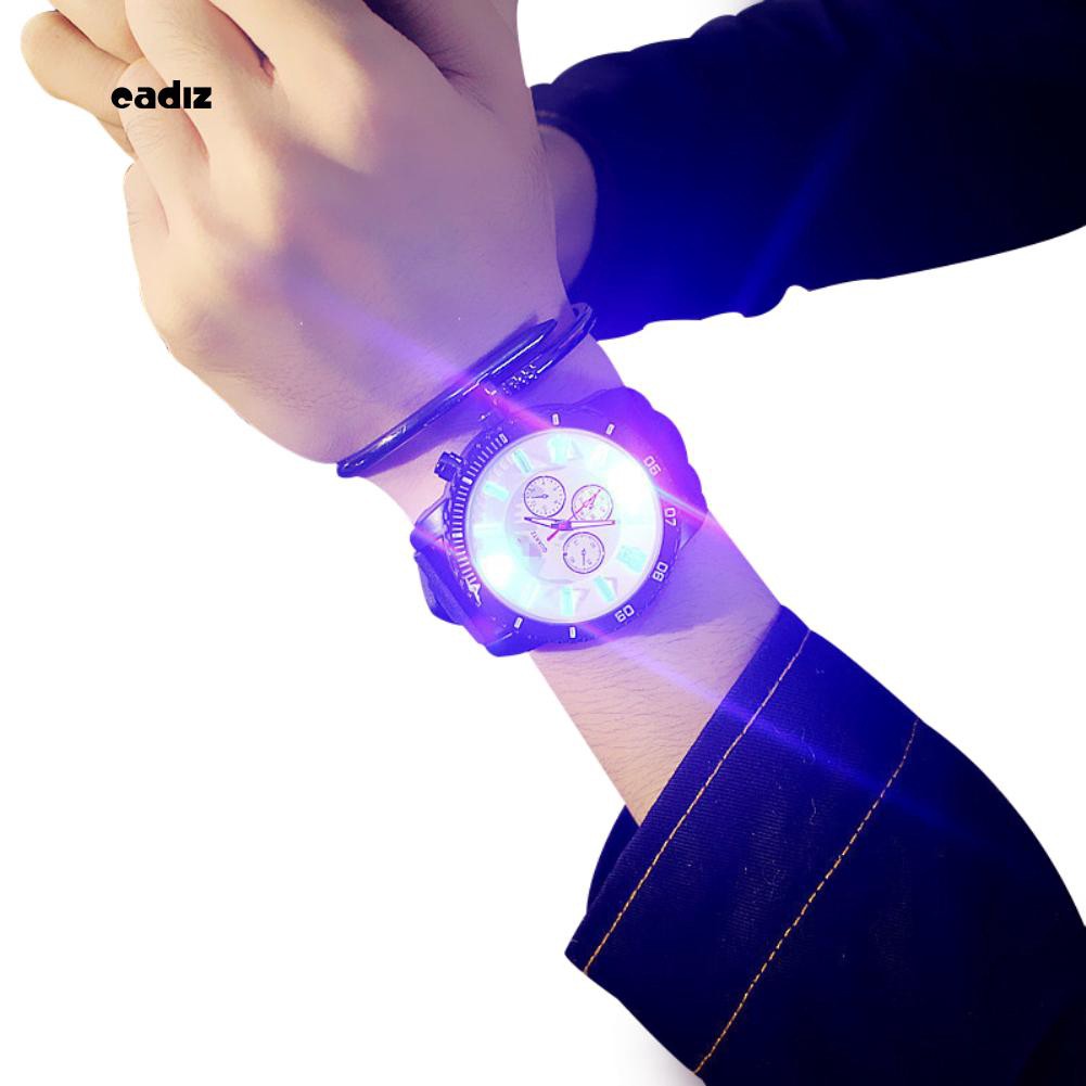 Đồng hồ nam / nữ , chạy bằng pin , có đèn LED , dây giả da