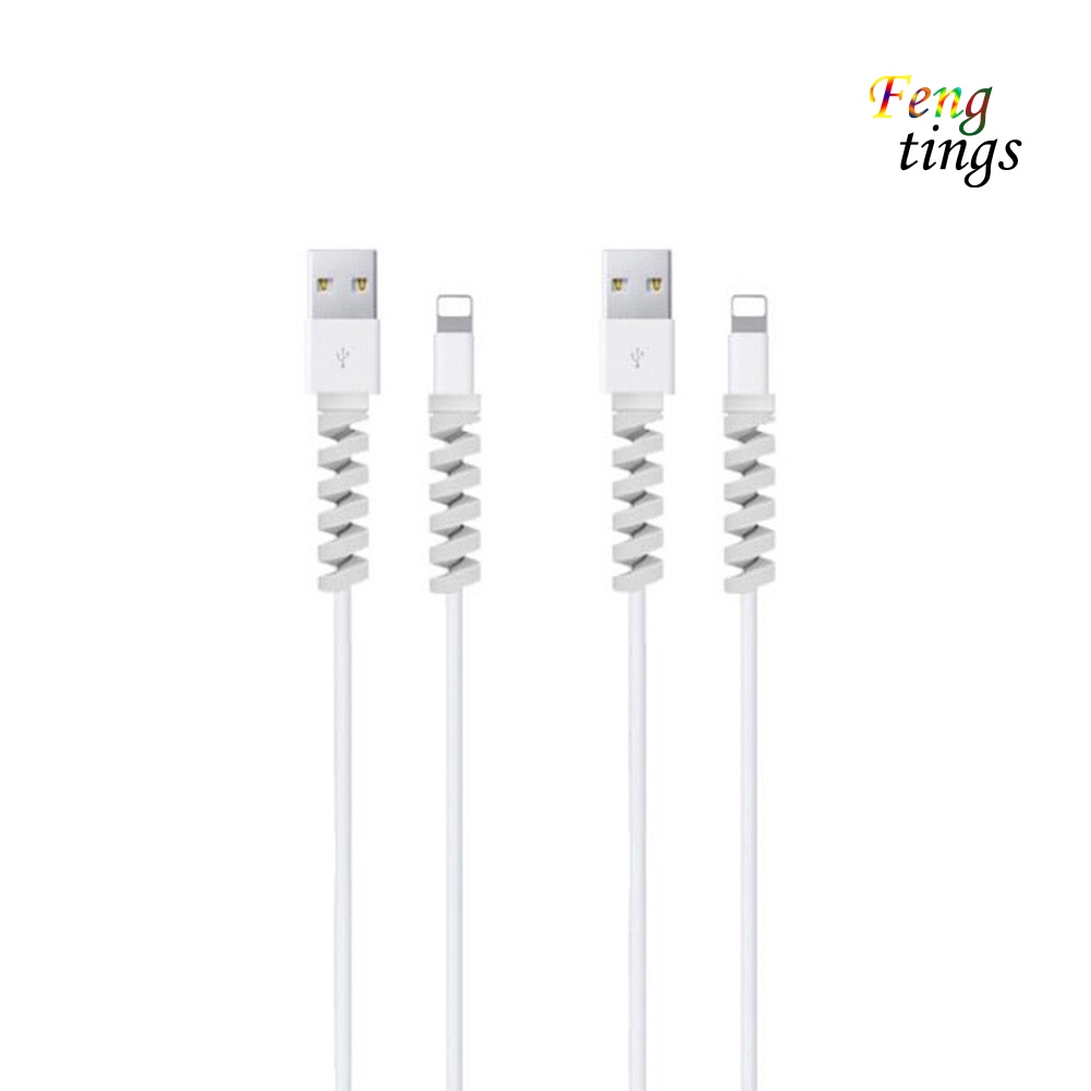 Dây Silicon Quấn Bảo Vệ Cáp Sạc Usb Dạng Xoắn Ốc Cho Iphone