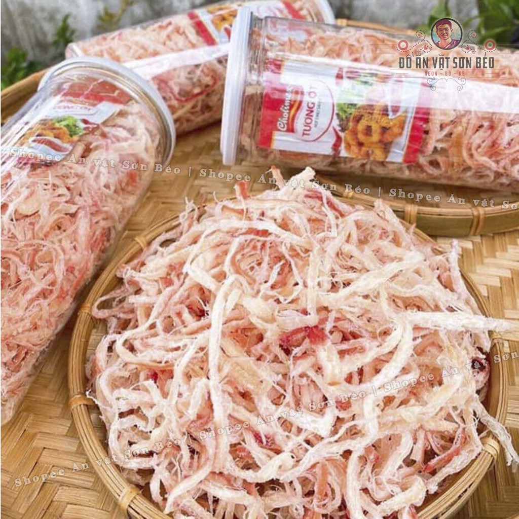 Khô mực hấp dừa xé sợi 200g loại ngon, hũ PET, thơm ngon mà rẻ  | Ăn vặt Sơn Béo | BigBuy360 - bigbuy360.vn