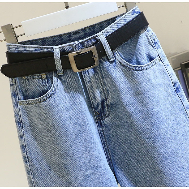 Quần Jean Lửng Ống Rộng Lưng Cao Phong Cách Hàn Quốc Thời Trang Mới Dành Cho Nữ 2022